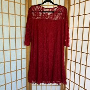 Wine Lace Dress